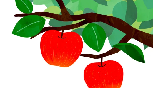 「The apple doesn’t fall far from the tree.」リンゴは木から遠いとこに落ちない？イディオム英語